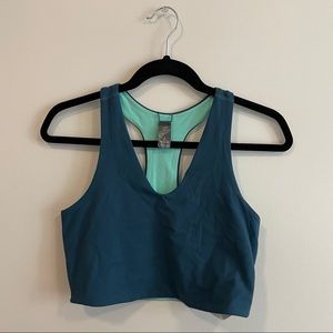 prAna Momento Crop Top in Atlantic Blue